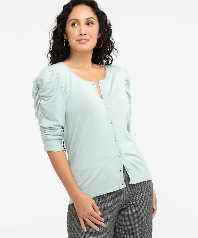 Petite 3/4 Sleeve Pointelle Knit Sweater, Cleo