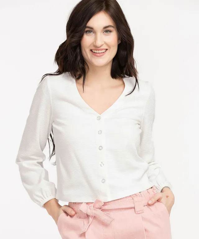 Button Front Pointelle Cardigan, Cleo