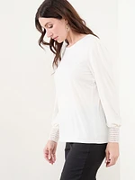 Long Sleeve Top with Decorative Cuff Detail