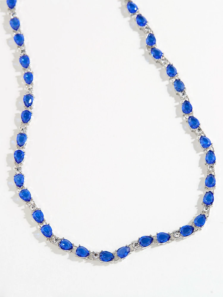 Short Navy Crystal Necklace