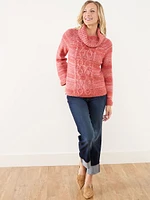 Spacedye Cowl Neck Pullover