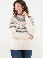 FairIsle Crew Neck Pullover Sweater