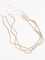 Short Snake Chain Necklace 3-Pack