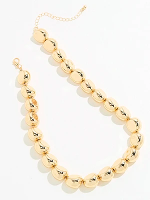 Short Gold Chunky-Beaded Necklace