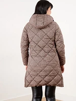 Diamond Quilted Vegan Down Coat