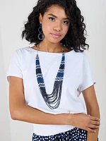 Sea Bead Long Multi Layer Necklace