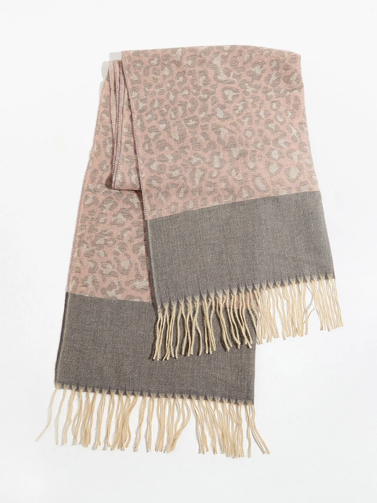 Blush Leopard Print Scarf