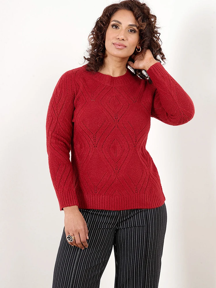 Petite Pointelle Sweater