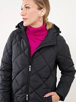 Diamond Quilted Vegan Down Coat