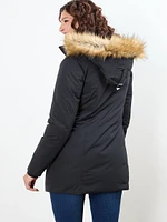 Vegan Down Parka with Removable Hood