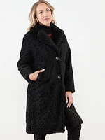 Textured Faux Fur Coat