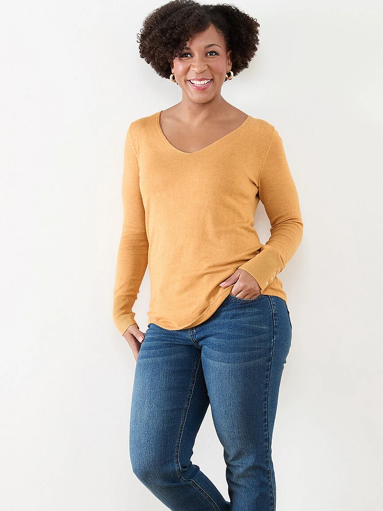 Petite V-Neck Sweater