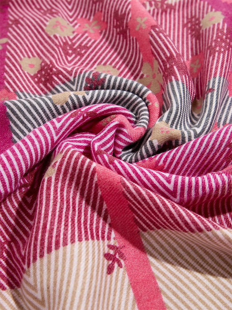 Floral Stripe Scarf