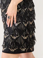 Fringe Sequin Sheath Dress