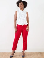 Petite Olivia Red Straight Ankle Jean