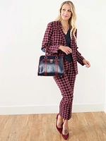 Leah Straight Ankle Pant Plaid