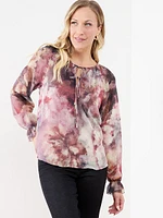 Long Sleeve Chiffon Blouse