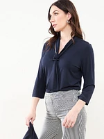 Soft Knit Top with Tie Detail