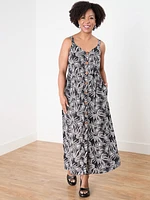 Petite Viscose Button Front Maxi Dress