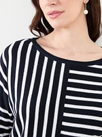 Drop Sleeve Striped Sweater