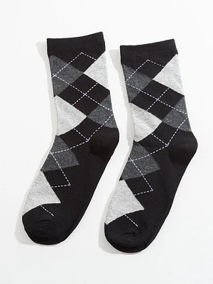 Argyle Crew Socks