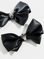 Black Bow Shoe Clips