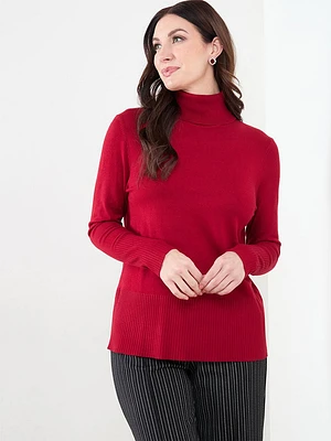 Knit Turtleneck Pullover Sweater