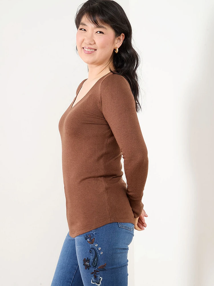 V-Neck Pullover Sweater