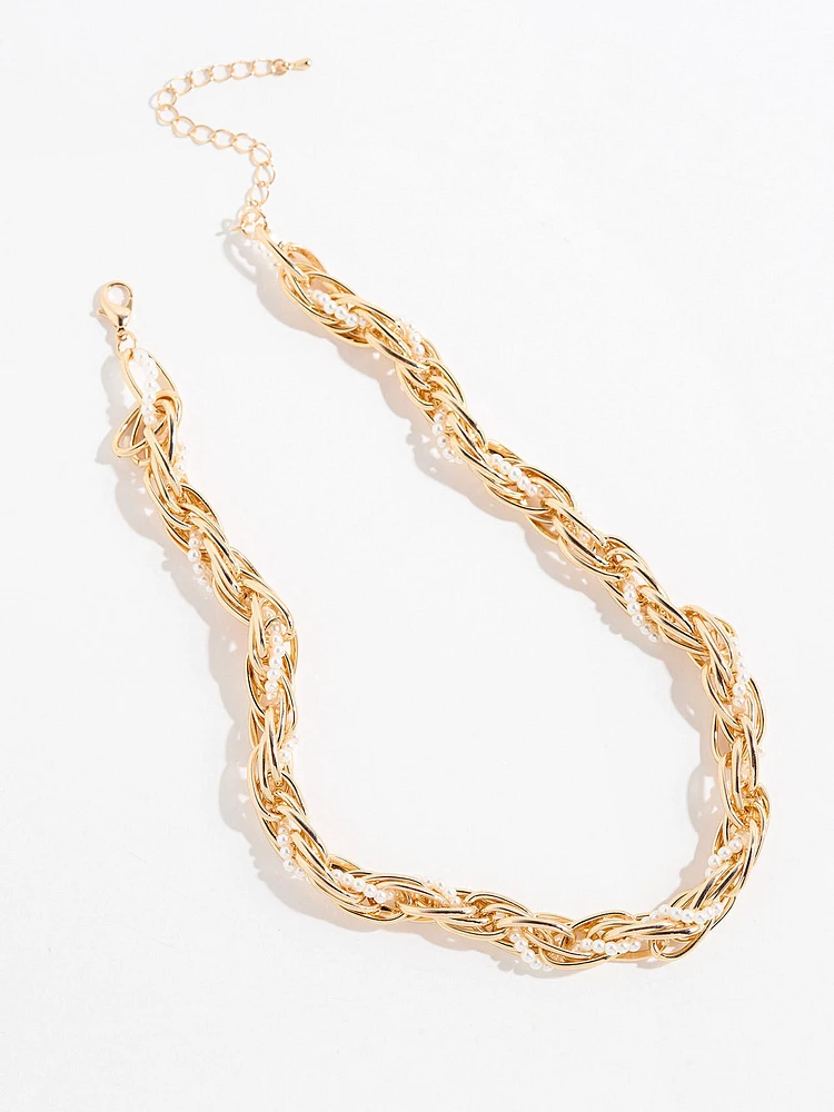 Gold Chain with Pearl Weave