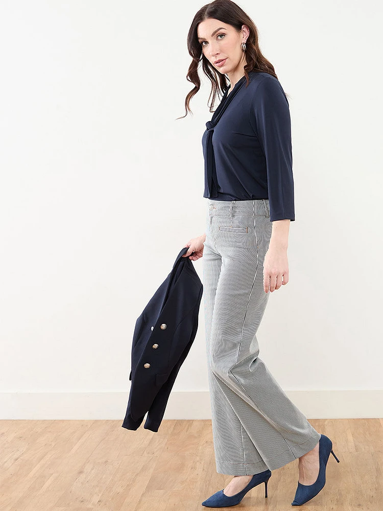 Haylie Wide Leg Stripe Jean