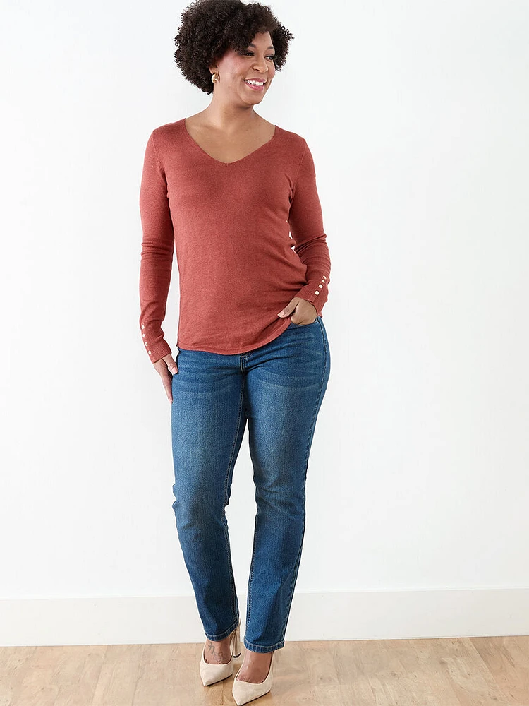 Petite V-Neck Sweater