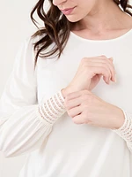 Long Sleeve Top with Decorative Cuff Detail