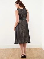 A-Line Leopard Dress with Wrap Belt