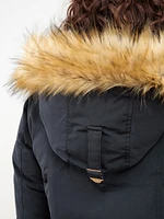 Vegan Down Parka with Removable Hood