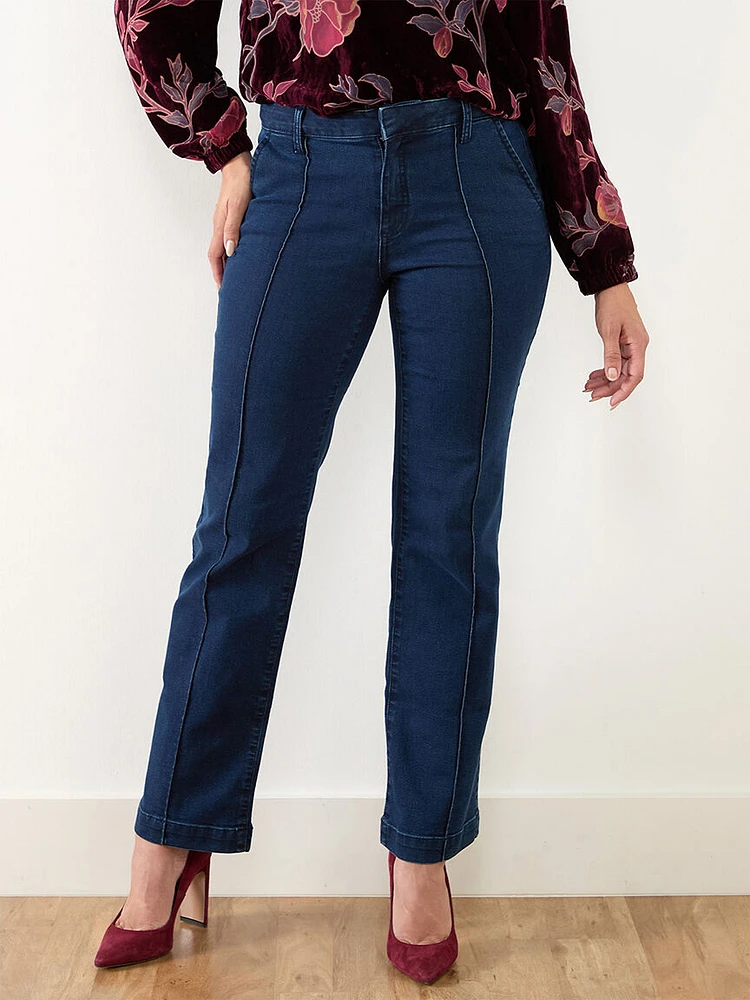 Kathryn Dark Wash Stovepipe Trouser Jean