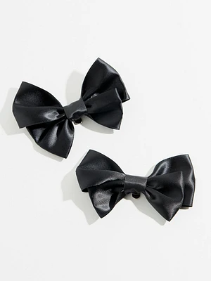 Black Bow Shoe Clips