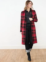 Faux Fur Plaid Coatigan