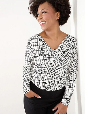 Petite Soft Stretch Cowl Neck Top