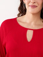 Bubble Hem Keyhole Top