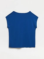 Petite Cap Sleeve Crepe Top