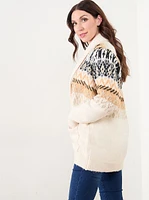 Fair Isle Shawl Collar Sweater