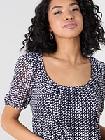 Short Sleeve Mesh Relaxed Fit Top