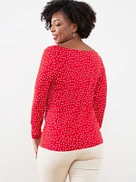 Petite Long Sleeve Cowl Neck Top