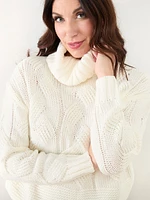 Cable Knit Turtleneck Pullover