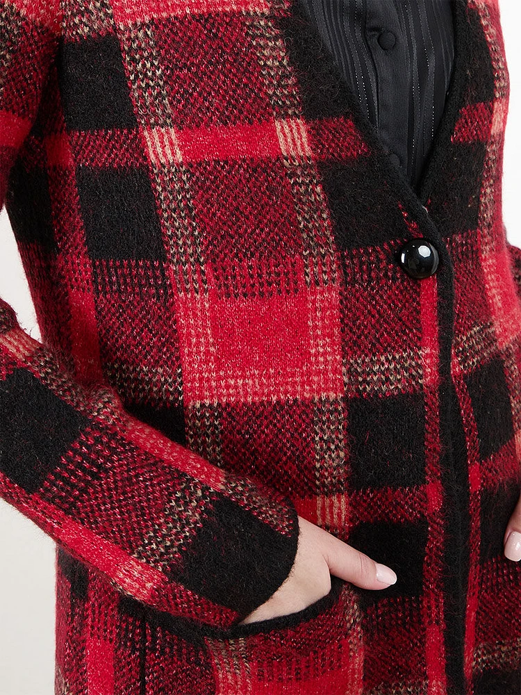 Faux Fur Plaid Coatigan