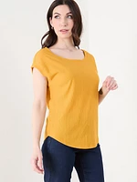 Short Sleeve Textured Top