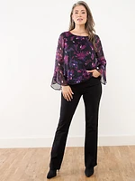 Bell Sleeve Chiffon Blouse