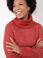 Petite Rib Knit Turtleneck Sweater