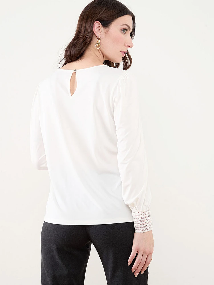 Long Sleeve Top with Decorative Cuff Detail