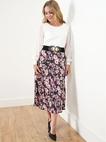 Petite Satin Midi Skirt